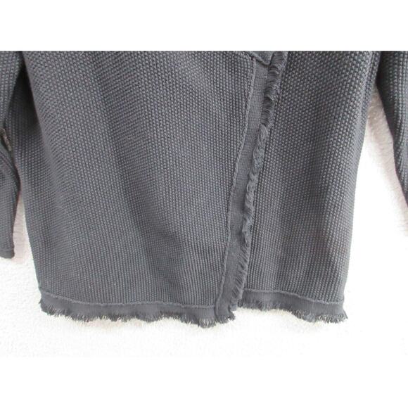 EILEEN FISHER Organic Cotton Silk Blend Open Front Cardigan Women's Small Frayed - Picture 4 of 14